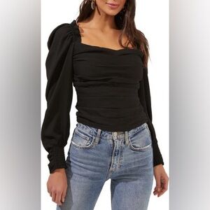 Astr the label Square neck puff sleeve top